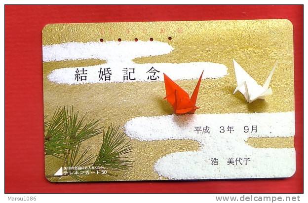Japan Japon  Telefonkarte Phonecard -   Papiervogel Origami - Cultura