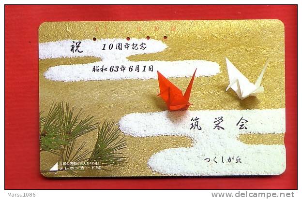 Japan Japon  Telefonkarte Phonecard -   Papiervogel Origami - Culture