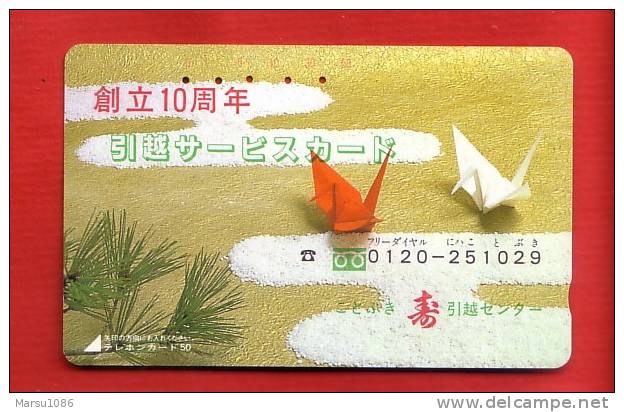 Japan Japon  Telefonkarte Phonecard -   Papiervogel Origami - Culture