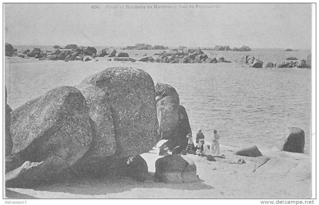 KERLOUAN Plage Et Rochers Vus De PONTUZVAL PRECURSEURS DOS SIMPLE KARTEN BOST - Kerlouan