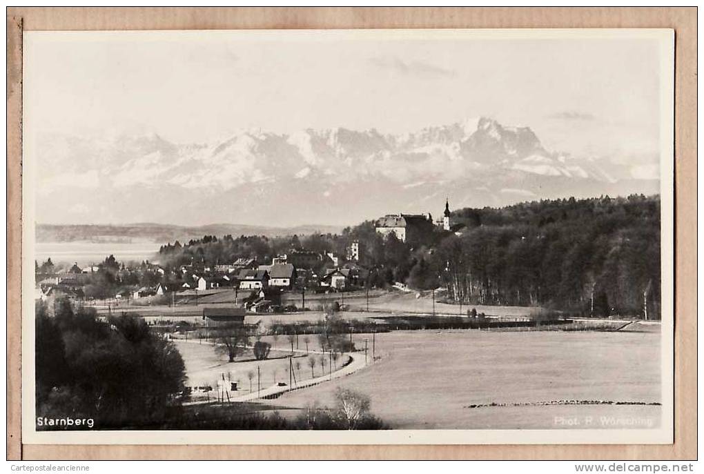 STARNBERG Mit Den Alpen Vue Village Fond ALPES 1935s ¤ AGFA Photo WÖRSCHING ¤ ALLEMAGNE GERMANY DEUTSCHLAND ¤248AA - Starnberg