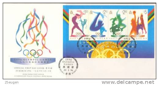 HONG KONG 1996 MICHEL NO: BL.39  FDC - Sommer 1996: Atlanta