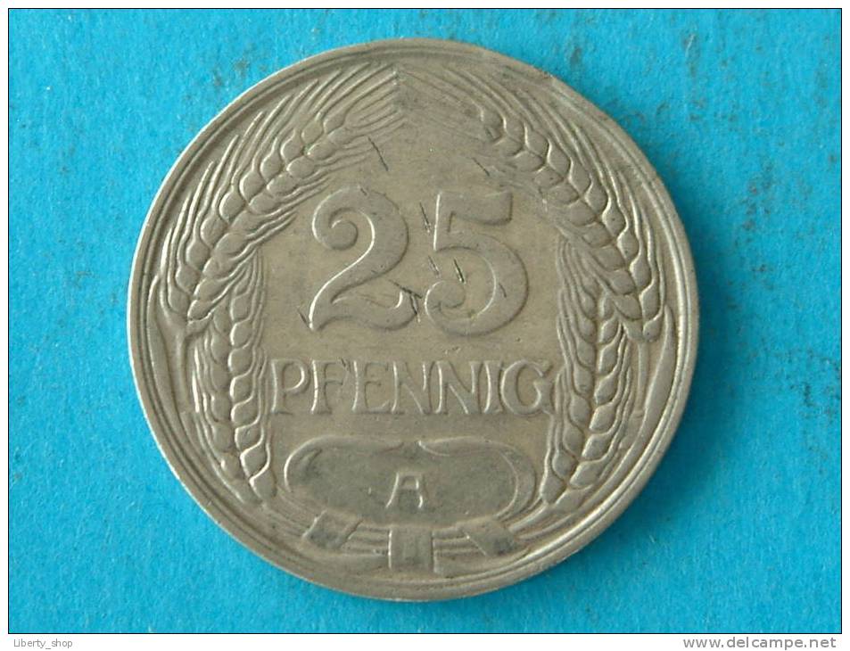 25 Pfennig - 1910 A ( KM 18 ) - XF ! - 25 Pfennig