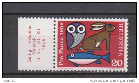 Suisse YT 623 ** : Protection De La Faune - Neufs