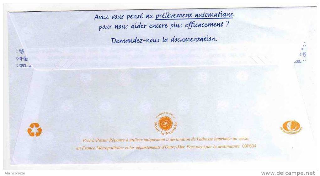 Entier Postal PAP Réponse Postreponse Seine Et Marne Melun Fondation Recherche Médicale Auto 34093 N° Au Dos 08P634 - Prêts-à-poster:Answer/Beaujard
