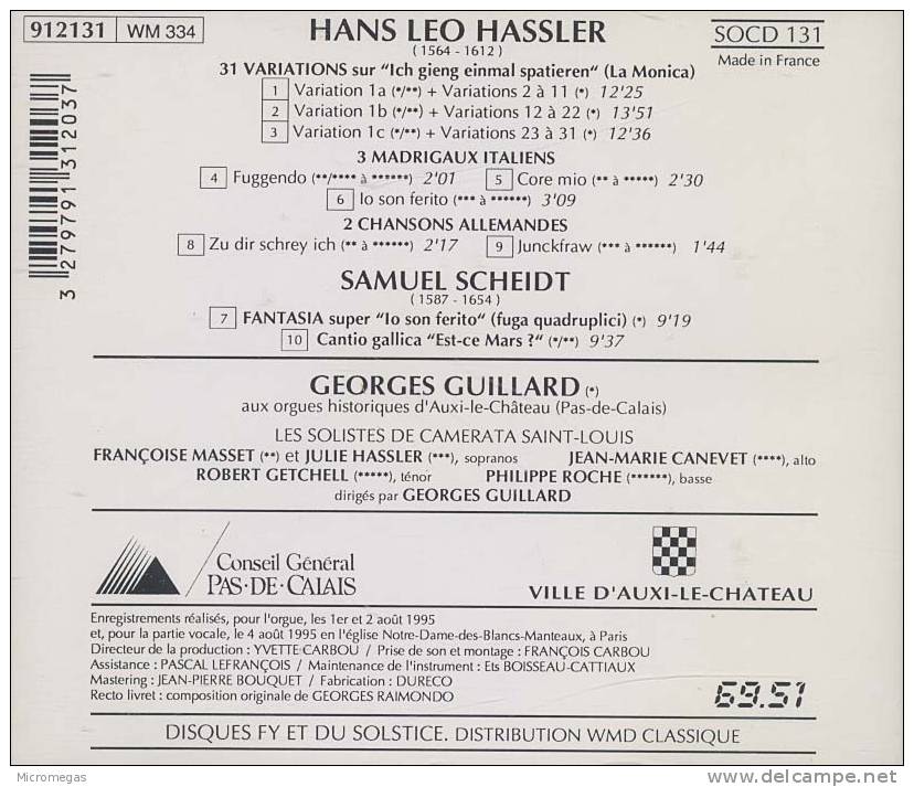 Hassler : Variations Pour Orgue Sur "La Monica", Georges Guillard - Klassik