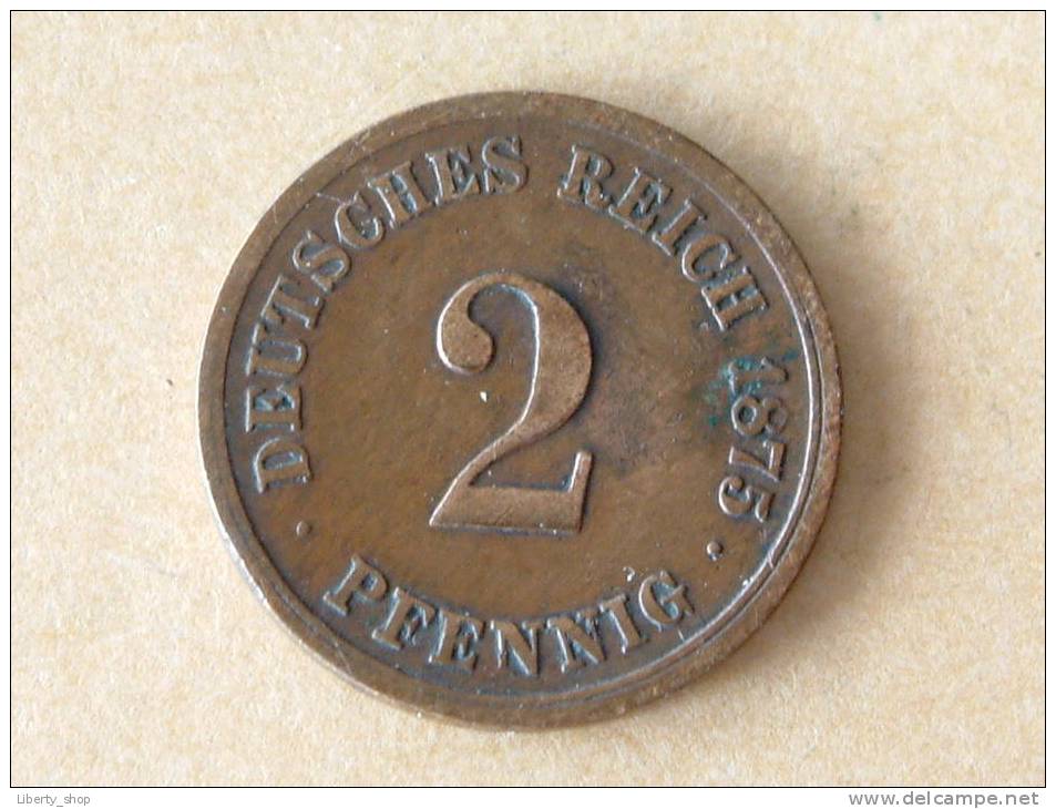 1875 G - 2 PFENNIG - VF ( KM 2 ) ! - 2 Pfennig