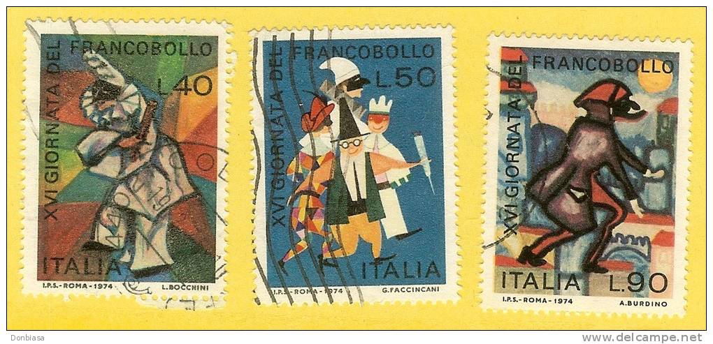 Rep. Italiana: selezione di 38 serie complete USATE 1961-1981 montate su cartoncino (vedi immagini)