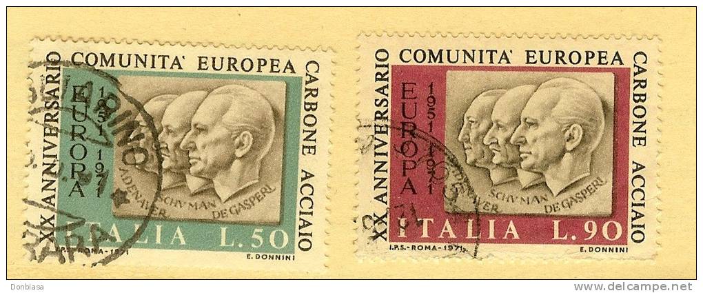 Rep. Italiana: selezione di 38 serie complete USATE 1961-1981 montate su cartoncino (vedi immagini)