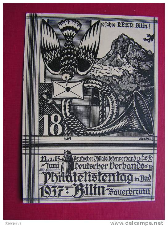 == CSR, Philatag 1937 Bad Bilin , Bilina , Heimtabeleg  Schön .. - Covers & Documents