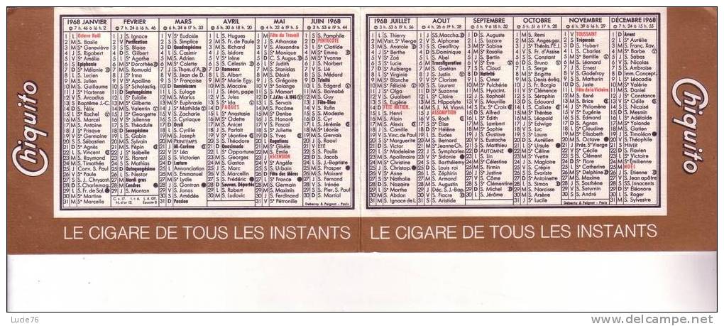 CALENDRIER -  CHIQUITO  - - Petit Format : 1961-70