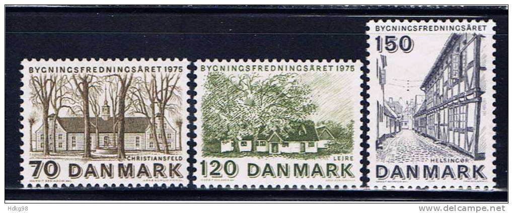 DK Dänemark 1975 Mi 592-94** Denkmalschutzjahr - Ungebraucht