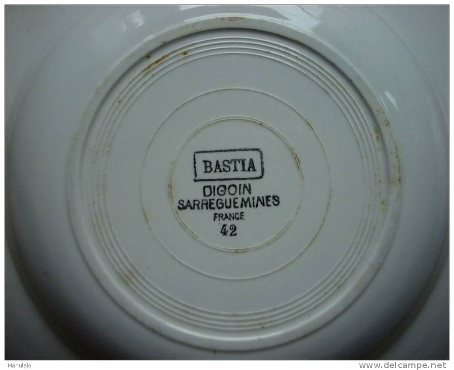 5 Assiettes Creuse Sarreguemines Digoin "bastia" N°42 - Digoin (FRA)