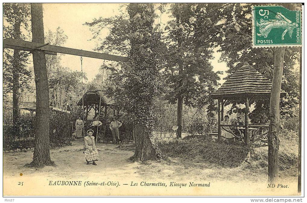 EAUBONNE  - Les Charmettes, Kiosque Normand, Balançoire - Circulé 1908 - Ermont-Eaubonne