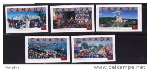 2004  Tourisme: Carnaval De Québec, Oratoire St-Joseph, Festival De Jazz, Traversée Du Lac St-Jean, CNE Sc 2019-23 - Unused Stamps