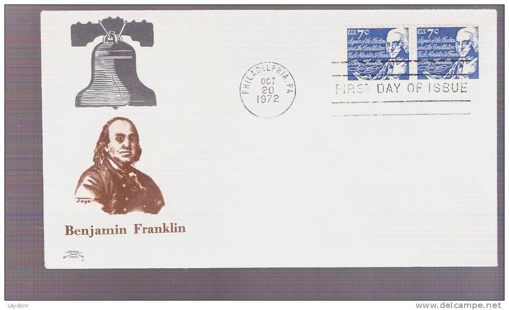 United States - FDC Benjamin Franklin - Scott # 1393D - 1971-1980