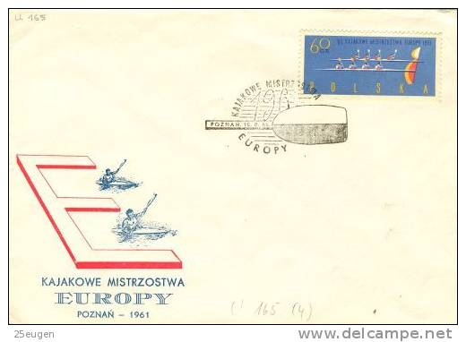 POLAND 1961  CANOE  POSTMARK - Kano