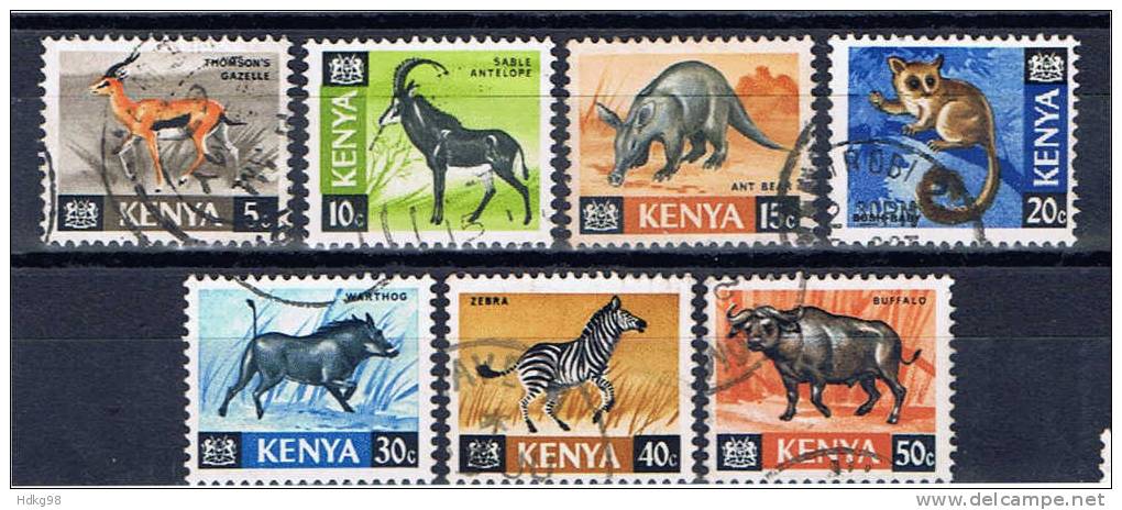 EAK+ Kenia 1966 Mi 20-26 Tiere - Kenya (1963-...)