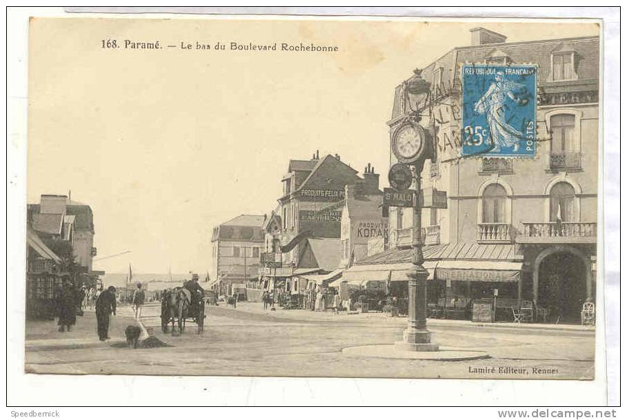 14511 Paramé Le Bas Du Boulevard Rochebonne. Lamiré 168 . Horloge - Parame