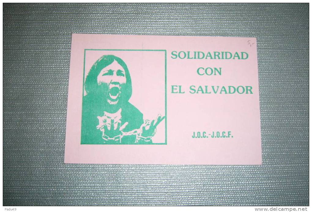 1 Carte Postale Solidarite Avec Le Salvador - Parteien & Wahlen