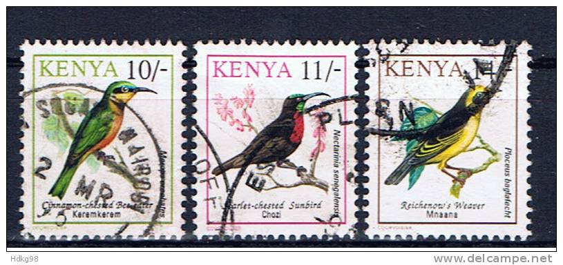 EAK+ Kenia 1993 Mi 580-82 Vögel - Kenia (1963-...)