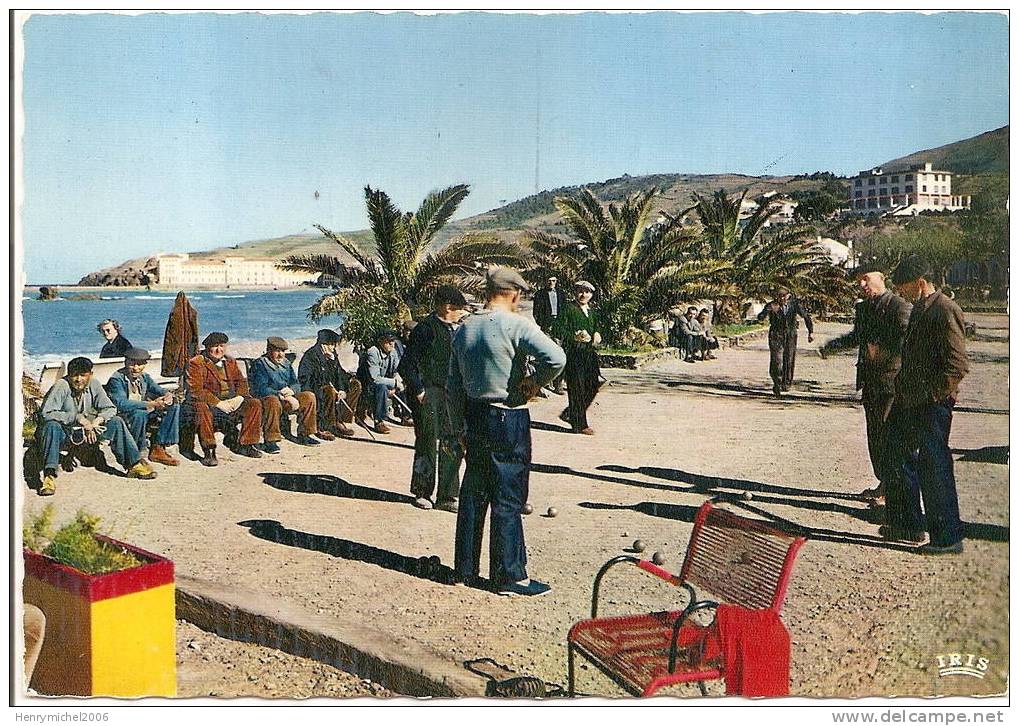 Cpsm  Banyles Sur Mer , Jeu De Boules Pétanque A L'hotel Miramar - Banyuls Sur Mer