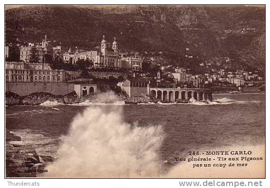 CPA MONACO MONTE CARLO VUE GENERALE TIR AUX PIGEONS PAR UN COUP DE MER - Autres & Non Classés