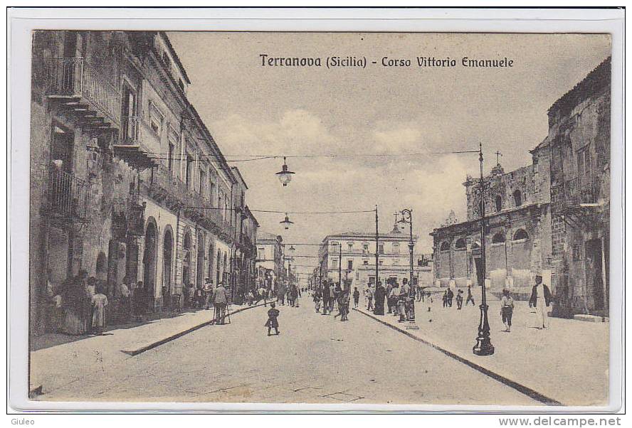 C598- GELA TERRANOVA - SICILIA - CALTANISSETTA -  CORSO Vittorio Emanuele   F.P. VG. FINE 1913 - ITALY - Gela