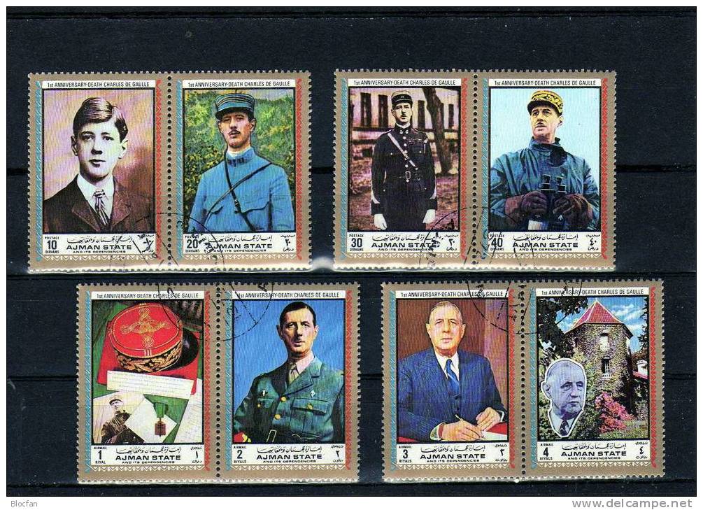 Gedenken An General Charles De Gaulle VAE Ajman 2013/0, 4 - Block Plus ZD O 20€ - De Gaulle (General)