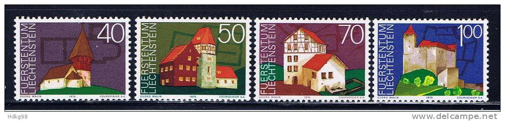 FL Liechtenstein 1975 Mi 630-33** Denkmalschutzjahr - Unused Stamps