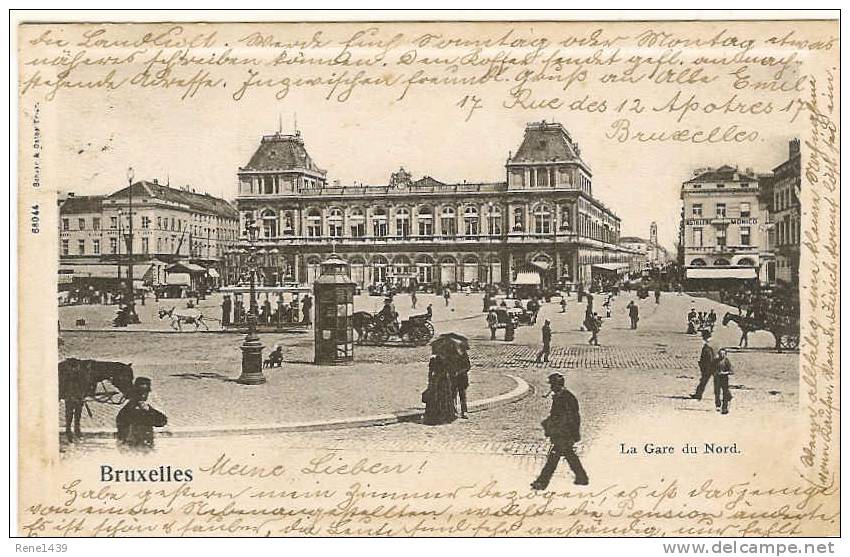 Brussel - Bruxelles La Gare Du Nord 1903 Rare - Cercanías, Ferrocarril