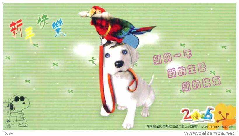 Dog Bird Parrot  ,   Specimen Prepaid Card  , Postal Stationery - Perroquets & Tropicaux
