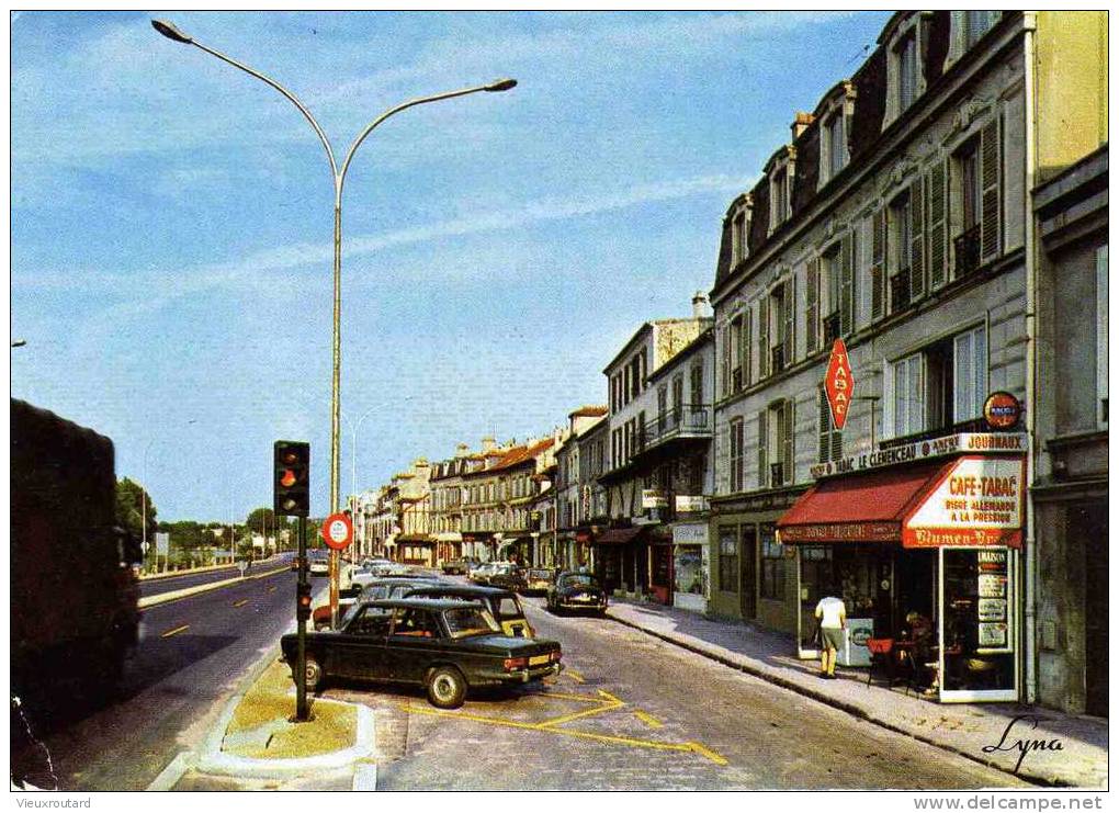 CPSM.  BOUGIVAL. QUAI GEORGES CLEMENCEAU. (TABAC LE CLEMENCEAU ..VOITURES). - Bougival