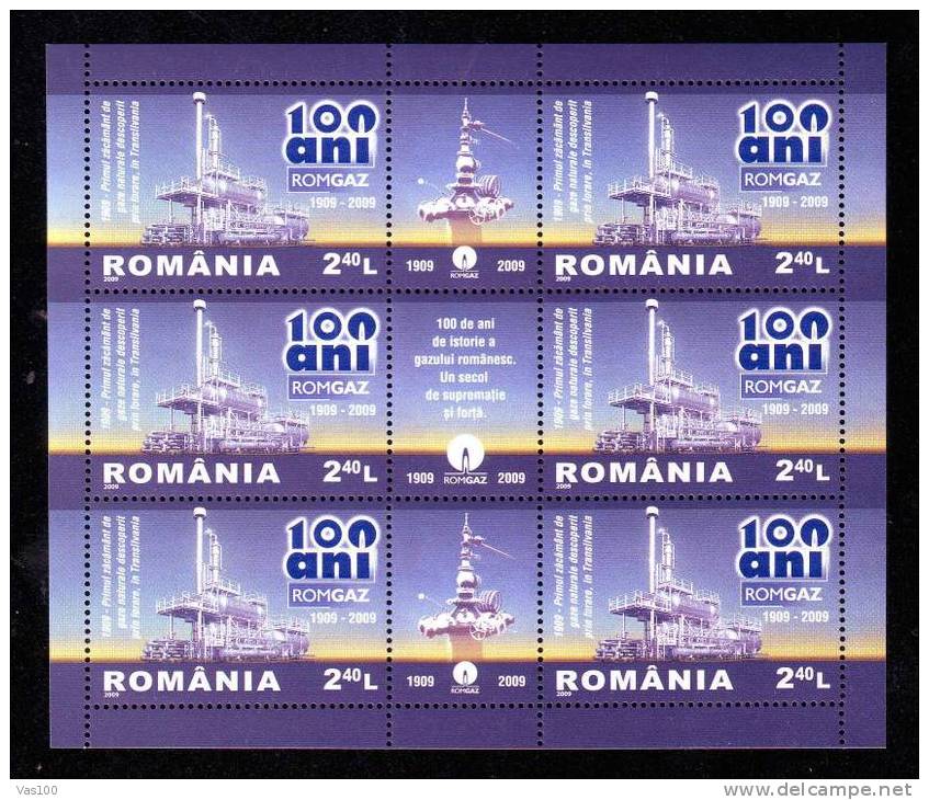 ROMGAZ - Society Of Natural Gas - 2009 Minisheet 6 Stamp + Labels,MNH, Romania. - Gaz