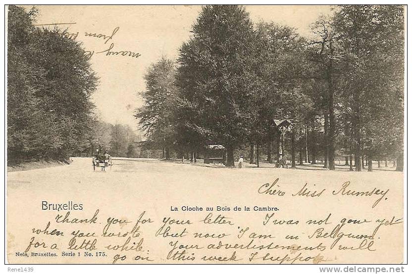BRUSSEL - BRUXELLES  La Cloche Au Bois De La Cambre  1903 Nels Bruxelles Serie  1 No 175 - Forêts, Parcs, Jardins