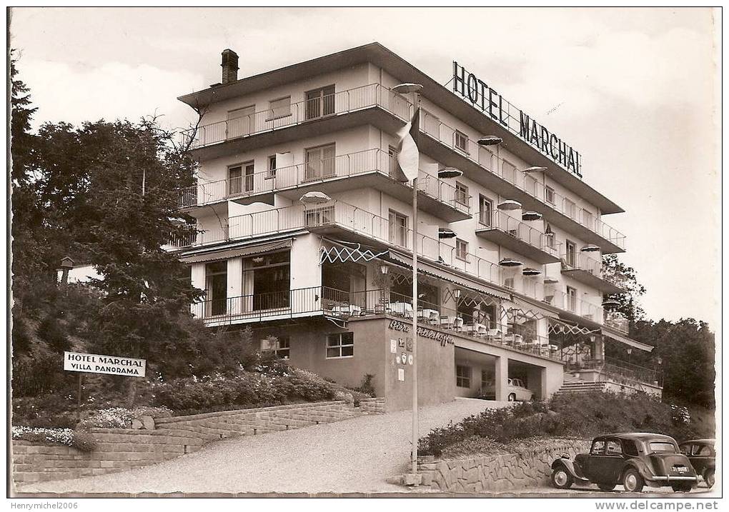 Cpsm Trois épis , Hotel Marchal Et Villa Panorama Traction Voiture - Trois-Epis