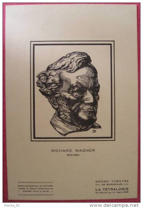 Richard Wagner Gravure 1935 - Historische Dokumente