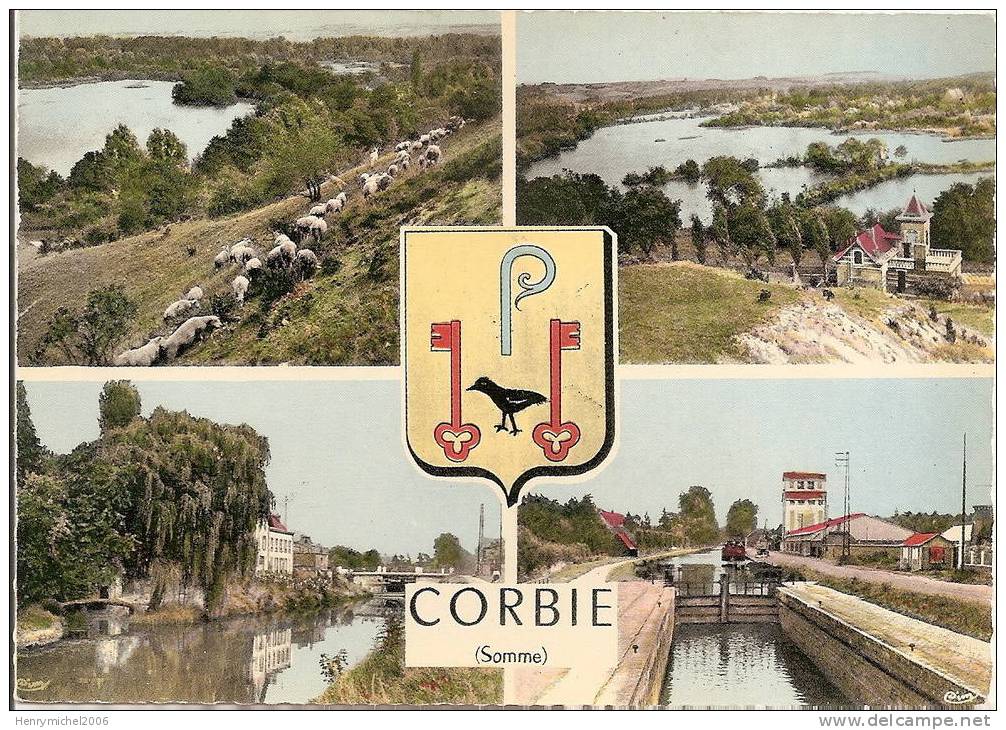 Cpsm Corbie , Blason , Multi Vues, Ed Combier - Corbie