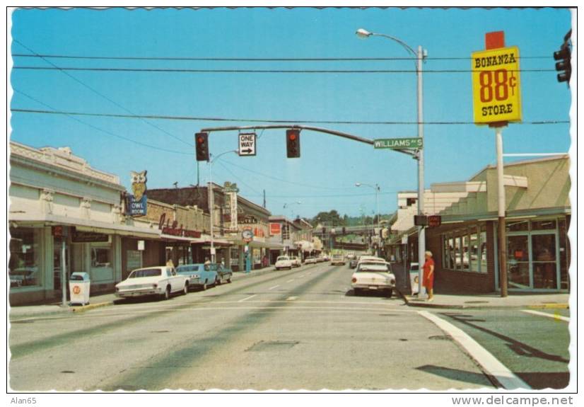 Renton WA, King County, Downtown Street Scene On C1970s Vintage Continental Chrome Postcard - Sonstige & Ohne Zuordnung