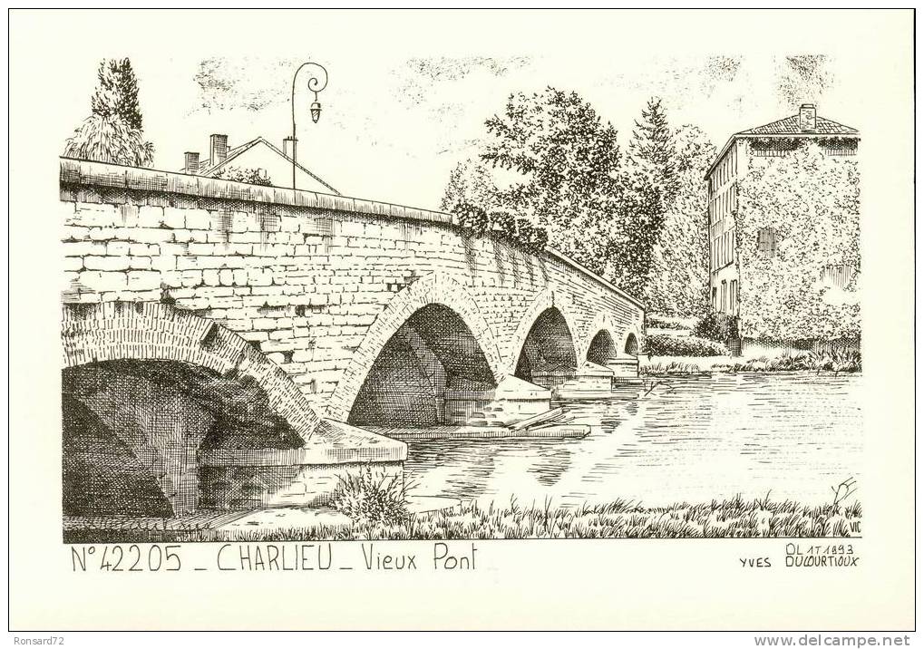 42 CHARLIEU - Vieux Pont  - Illustration Yves Ducourtioux - Charlieu