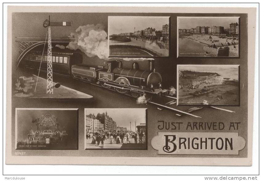 Brighton. Just Arrived. Steam Train. Kings Road (looking West). Beach From Palace Pier. Cliffs And Beach, Rottingdean. - Brighton