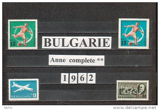 BULGARIA / BULGARIE - 1962 - Anne Complet - Yvert Nr 1107/1168a + PA 85/95 + BF 9 - Neufs