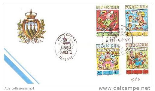 24157)lettera F.D.C. San Marino Con 600£+450£+400£+200£ Pinocchio  Da San Marino A Città - Altri & Non Classificati