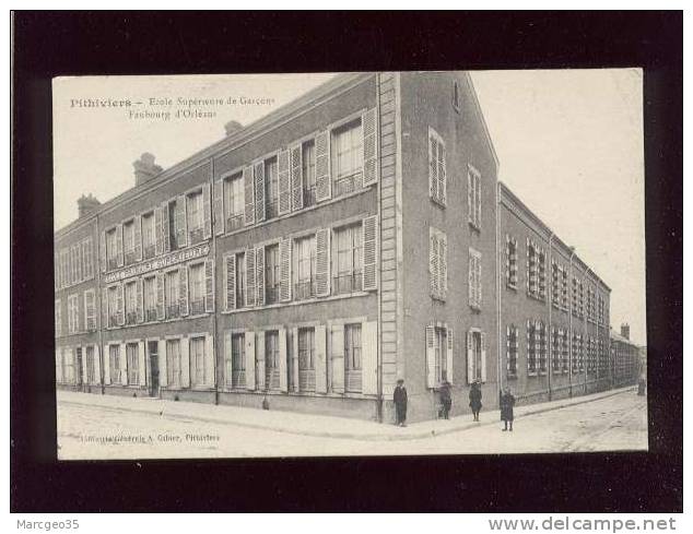 Pithiviers école Supérieure De Garçons Faubourg D´orleans édit.gibier Animée Belle Carte - Pithiviers