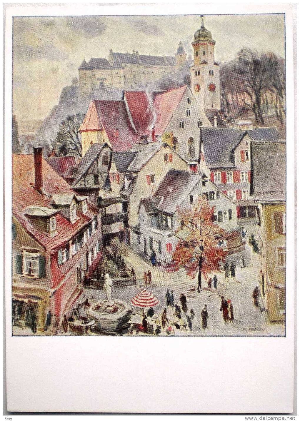 Heidenheim,Alt-Heidenheim ,1956,Künstlerkarte,nach  Einem Aquarell Von Kunstmaler R. Thelen. - Heidenheim