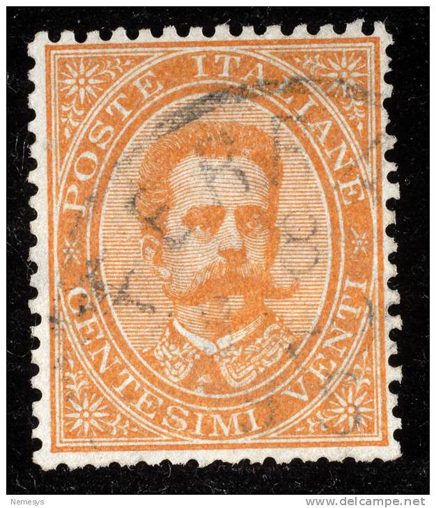 1879 REGNO 20C ARANCIO SASS 39 - Gebraucht