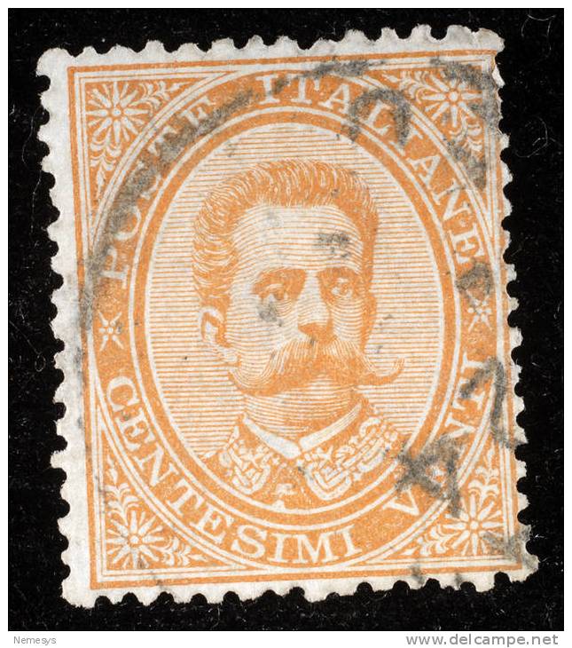 1879 REGNO 20C ARANCIO SASS 39 - Oblitérés