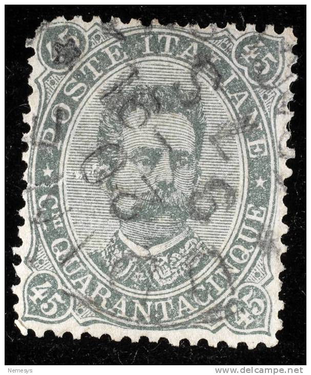 1889 REGNO 45C VERDE OLIVA SASS 46 - Oblitérés