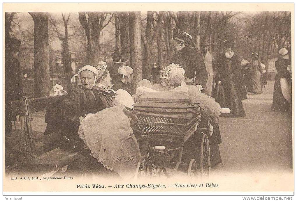 PARIS VECU .  Aux Champs-Elysées. Nourrices Et Bébés - Sets And Collections