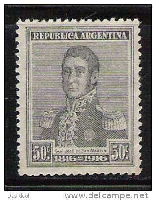 M934.-.ARGENTINIEN / ARGENTINA.- 1916.- MICHEL  # : 197, MINT - GENERAL JOSE DE SAN MARTIN - Unused Stamps